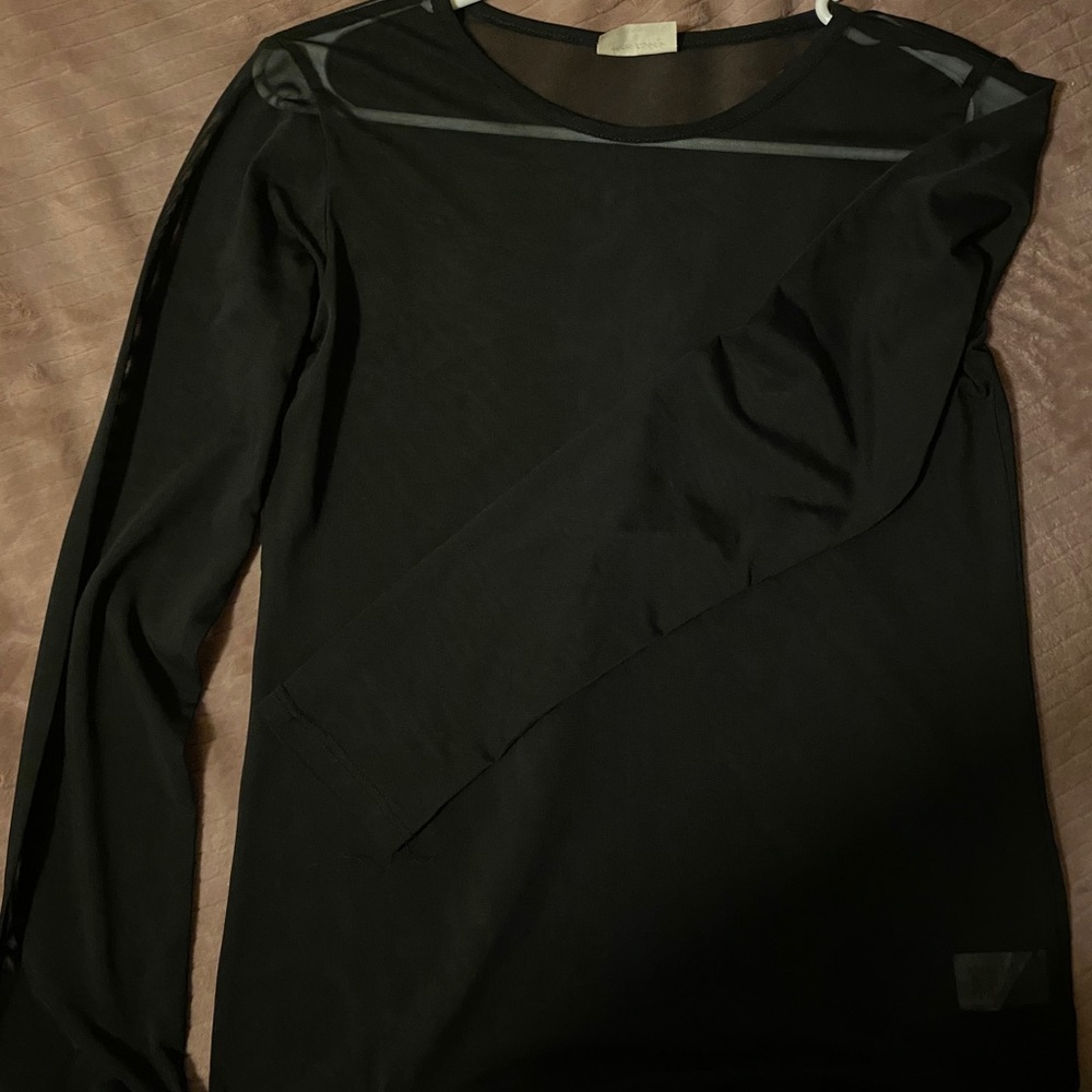 All black see through long sleeve